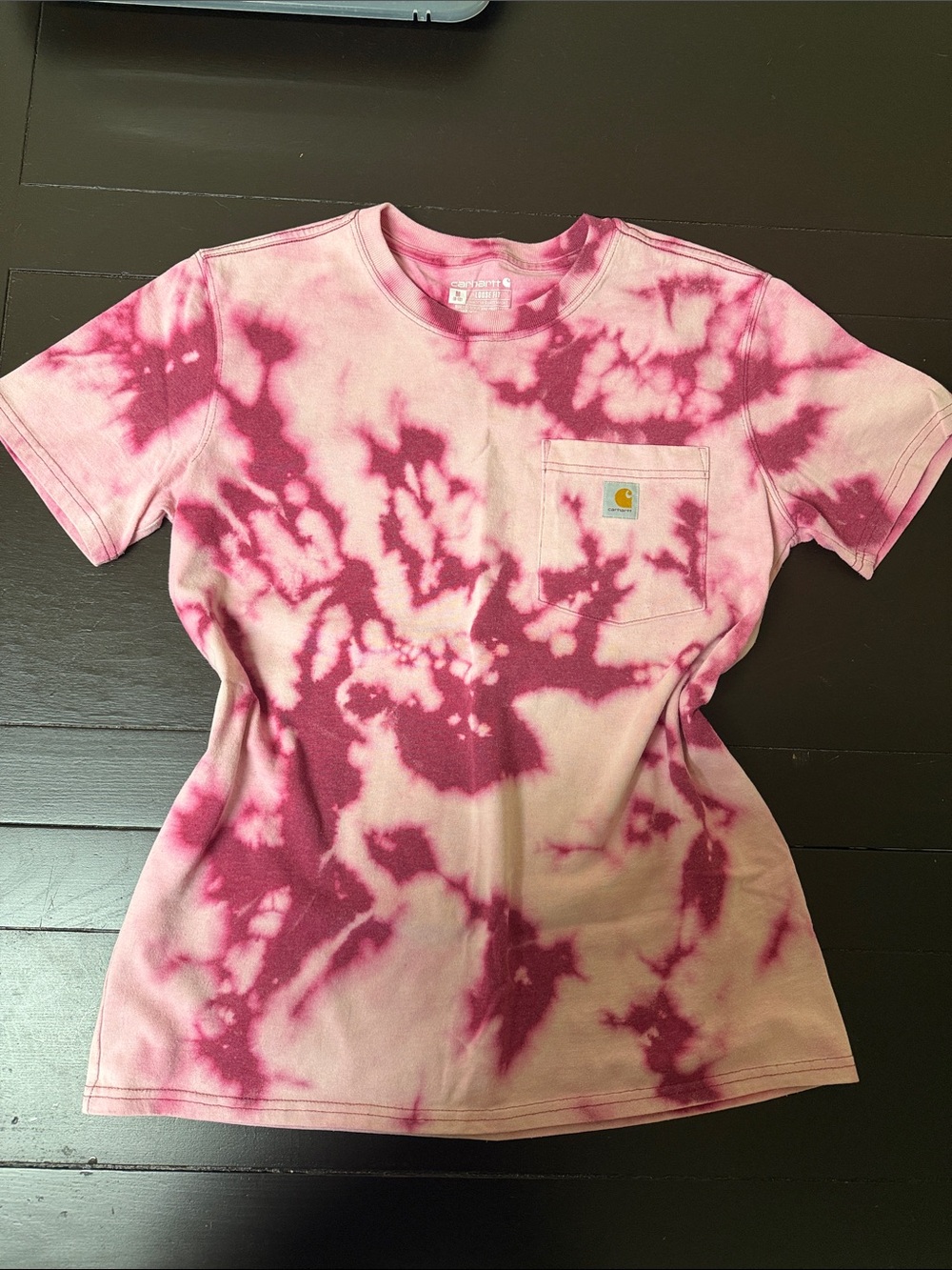 Carhartt Women’s Pink Tie-Dye Pocket Tee